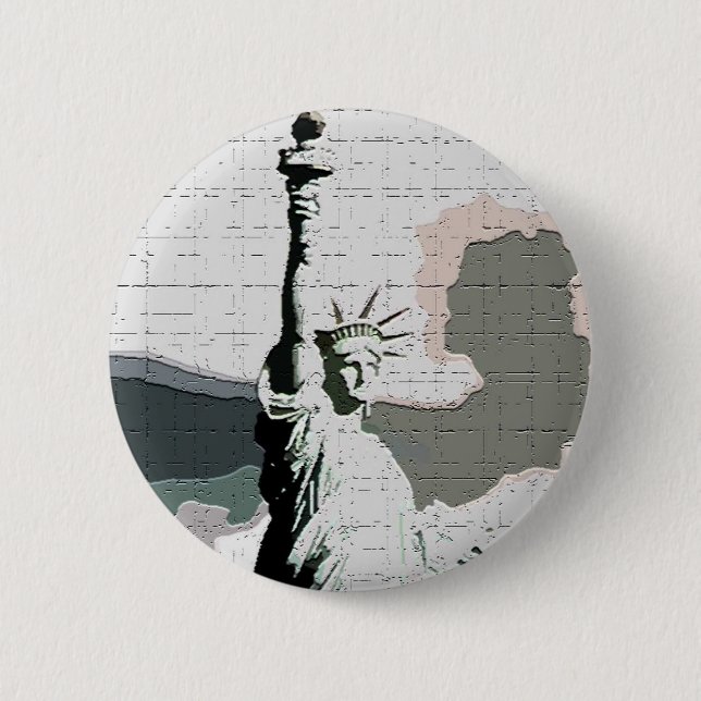 Badge Rond 5 Cm Statue de Liberty Pop Art (Devant)