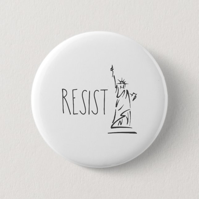 Badge Rond 5 Cm Statue De Liberty Pro Immigration Résiste (Devant)