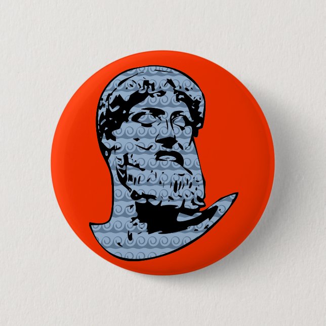 Badge Rond 5 Cm Statue de Poseidon (Devant)