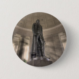 Badge Rond 5 Cm Statue en bronze du mémorial Thomas Jefferson