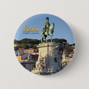 Badge Rond 5 Cm Statue équestre du roi José I, Lisbonne
