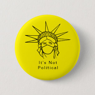 Badge Rond 5 Cm Statue masquée de la liberté - Bouton politique