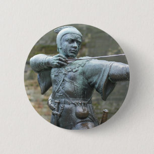 Badge Rond 5 Cm Statue Nottingham de Robin Hood