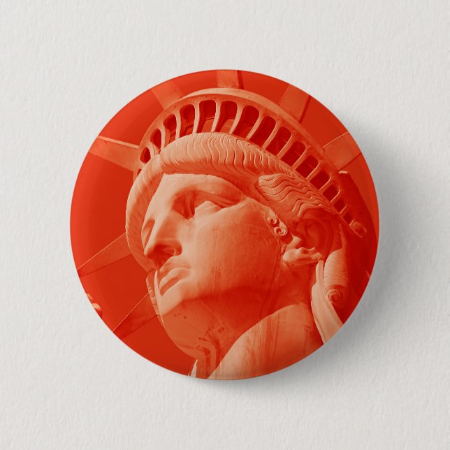 Badge Rond 5 Cm Statue rouge de la Liberté (Devant)