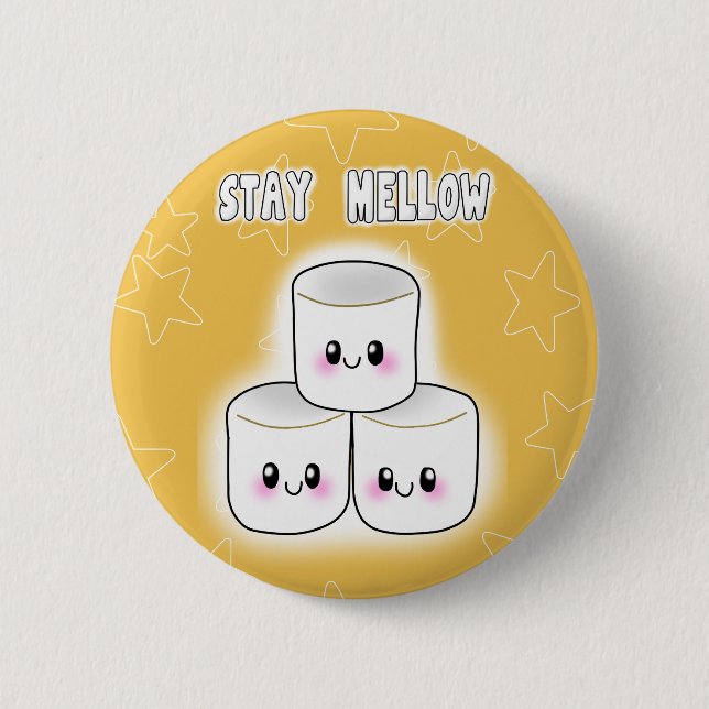 Badge Rond 5 Cm Stay Mellow Marshmallow (Devant)