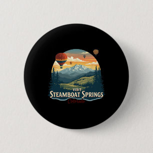 Badge Rond 5 Cm Steamboat Springs Colorado Ski au coucher du solei