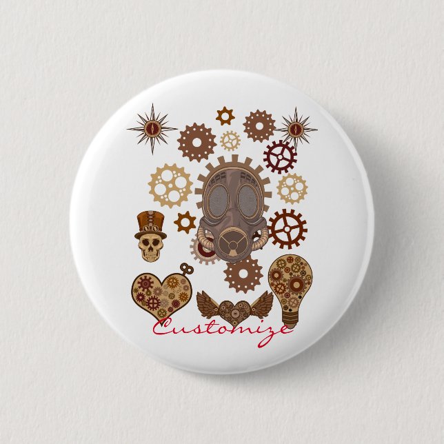 Badge Rond 5 Cm Steampunk Thème Thunder_Cove (Devant)