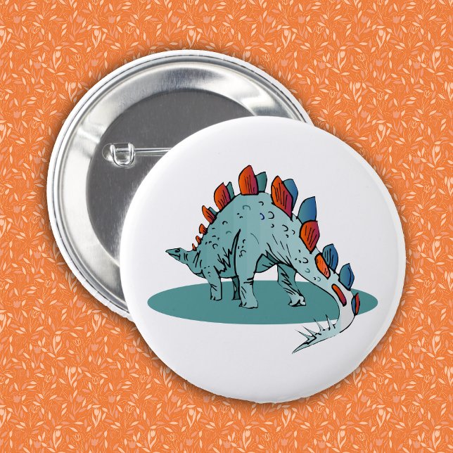 Badge Rond 5 Cm Stegosaurus Dinosaur Young Paléontologue (Créateur téléchargé)