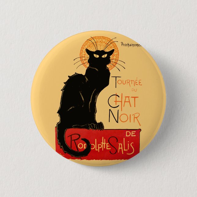 Badge Rond 5 Cm Steinlen Chat noir classique (Devant)