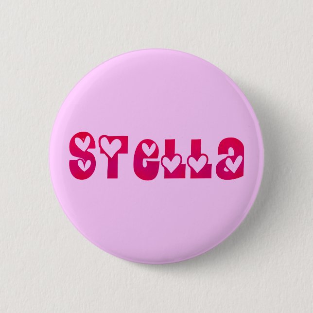 Badge Rond 5 Cm Stella dans les coeurs (Devant)