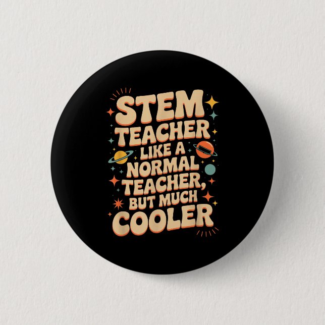 Badge Rond 5 Cm Stem Teacher Definition Funny Science Math Tech Te (Devant)