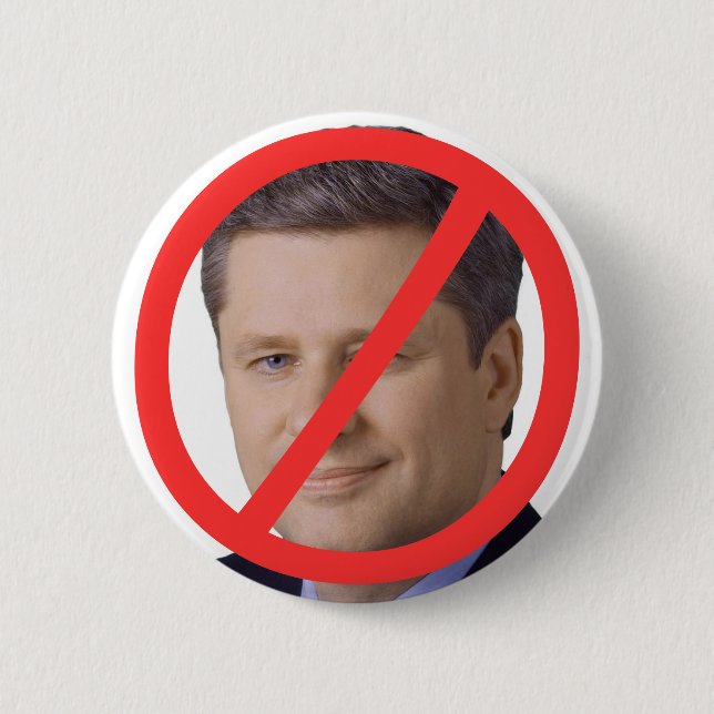Badge Rond 5 Cm Stephen Harper a obtenu d'aller (Devant)