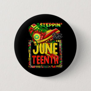 Badge Rond 5 Cm Steppin' Into JunetDix Ancêtres Melanin Africain