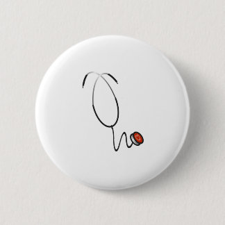 Badge Rond 5 Cm Stéthoscope