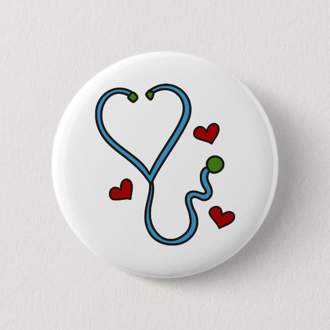 Badge Rond 5 Cm Stethoscope (Devant)