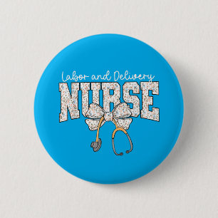 Badge Rond 5 Cm Stéthoscope de nurse mignonne en salle d'accouchem