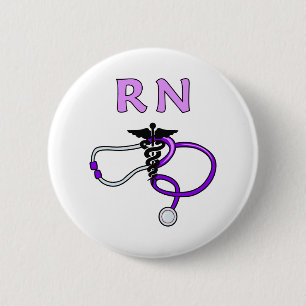 Badge Rond 5 Cm Stéthoscope de RN