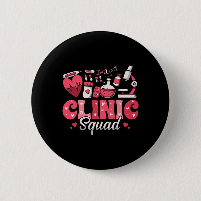 Badge Rond 5 Cm Stéthoscope d'équipe de clinique Léopard Infirmièr (Devant)