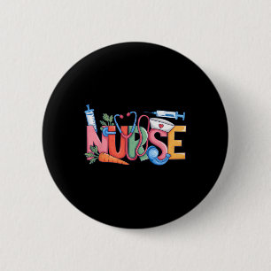 Badge Rond 5 Cm Stéthoscope infirmière mignon nœud coquet Stéthosc
