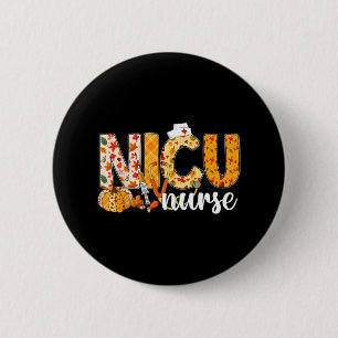 Badge Rond 5 Cm Stéthoscope NICU Nurse Fall Yall Autumn Leaves Tha