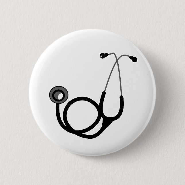 Badge Rond 5 Cm Stethoscope pour le docteur (Devant)