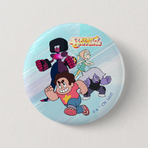Badge Rond 5 Cm Steven Universe   Crystal Gem Group Action