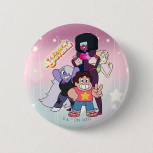 Badge Rond 5 Cm Steven Universe   Crystal Gem Group Pose