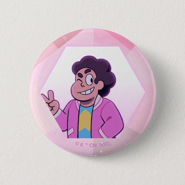 Badge Rond 5 Cm Steven Universe | Portrait diamant rose (Devant)