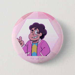 Badge Rond 5 Cm Steven Universe Portrait diamant rose