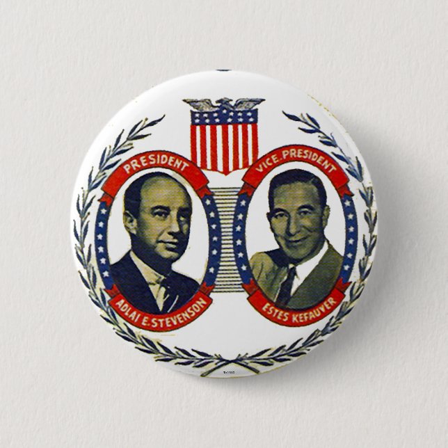 Badge Rond 5 Cm Stevenson, jugate de Kefauver - bouton (Devant)