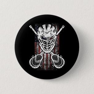 Badge Rond 5 Cm Stick Drapeau Américain De Crosse Et Casque Drôle 