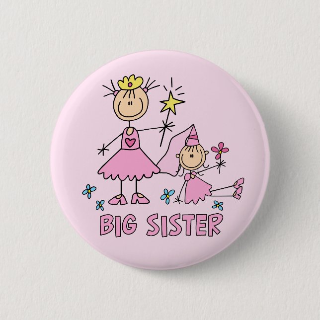 Badge Rond 5 Cm Stick Princess Duo Big Sister (Devant)