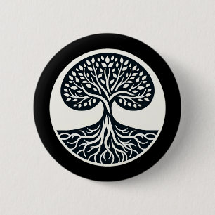 Badge Rond 5 Cm Sticker d’interconnexion de la nature - Arbre de v
