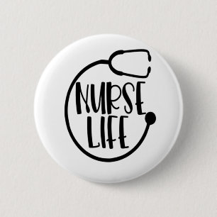 Badge Rond 5 Cm Sticker de vie infirmière amour
