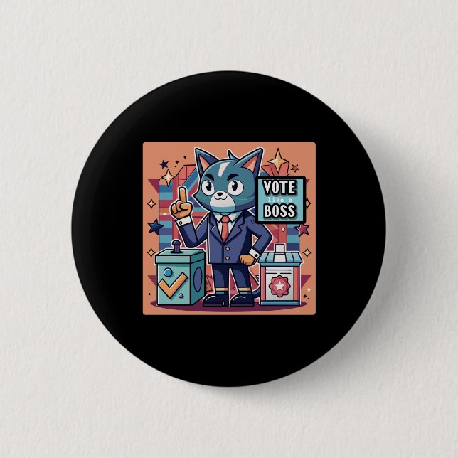 Badge Rond 5 Cm Sticker Design Trending Vote Comme Un Sticker Boss (Devant)