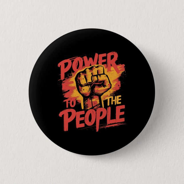 Badge Rond 5 Cm Sticker Du Pouvoir Au Peuple (Devant)