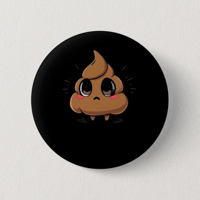 Badge Rond 5 Cm Sticker Emoji Chibi Poop (Devant)