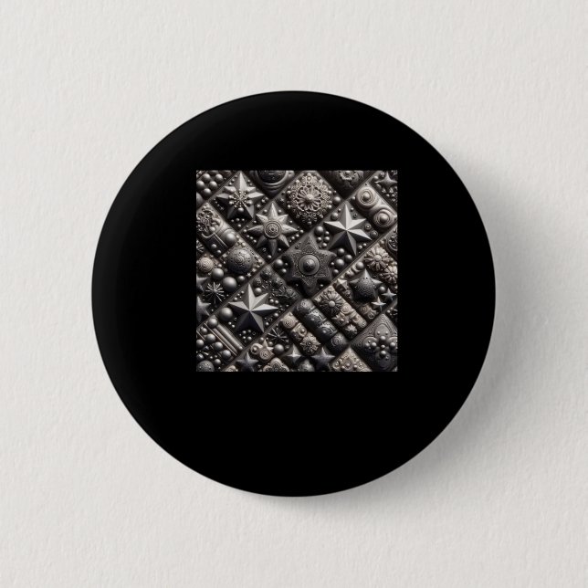Badge Rond 5 Cm Sticker Motif noir 3d (Devant)