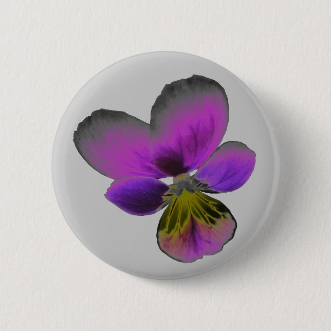 Badge Rond 5 Cm Sticker Pansy Wild Dark Purple (Devant)