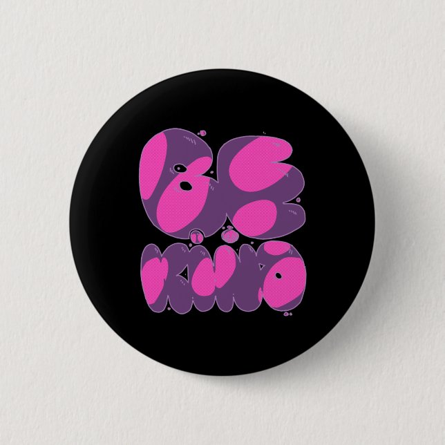 Badge Rond 5 Cm Sticker Rose Et Violet (Devant)