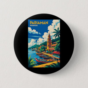 Badge Rond 5 Cm Sticker touristique Vintage voyage Pariaman Indoné