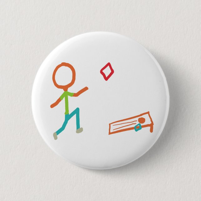 Badge Rond 5 Cm Stickman Cornhole (Devant)