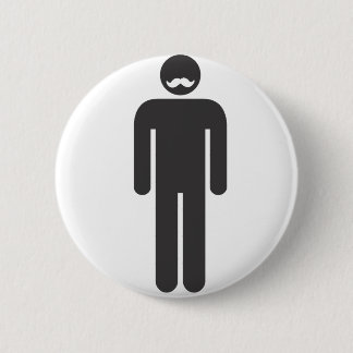 Badge Rond 5 Cm Stickman Moustache