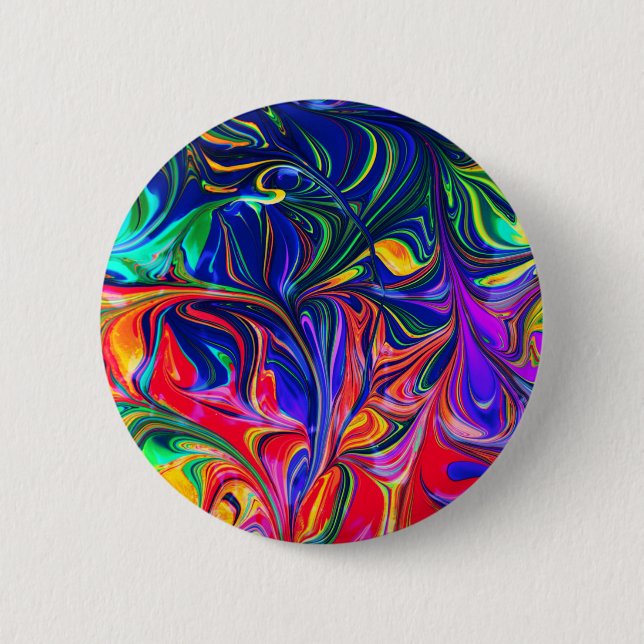 Badge Rond 5 Cm Sticle à rayures arc-en-ciel (Devant)