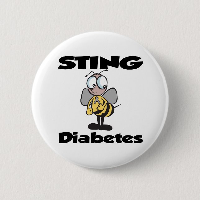 Badge Rond 5 Cm STING Diabète (Devant)