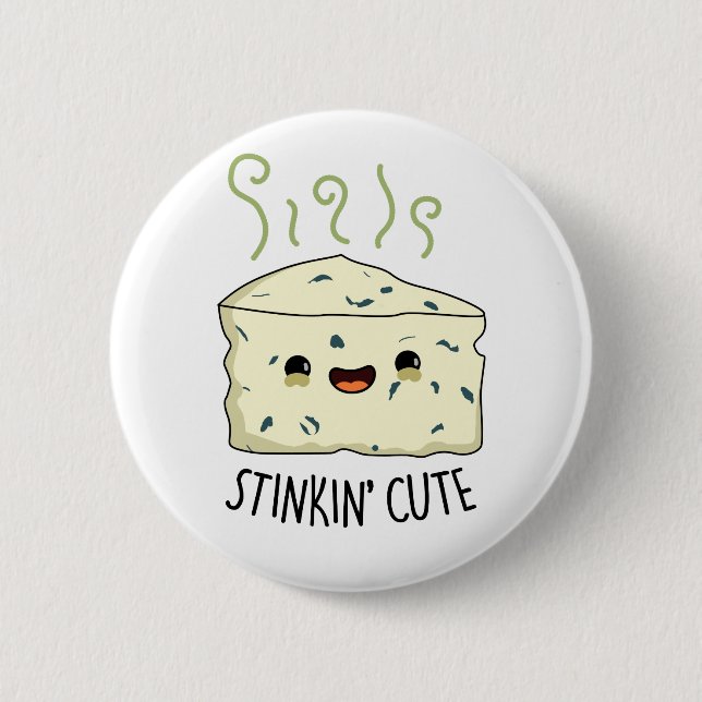 Badge Rond 5 Cm Stinkin Cute Funky Cheese Pun (Devant)