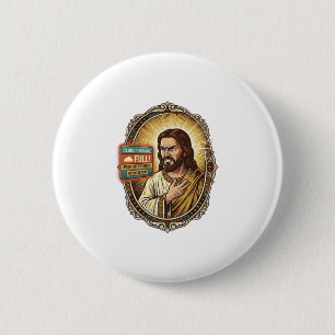 Badge Rond 5 Cm Stockage en nuage de Jésus plein avertissement Pay