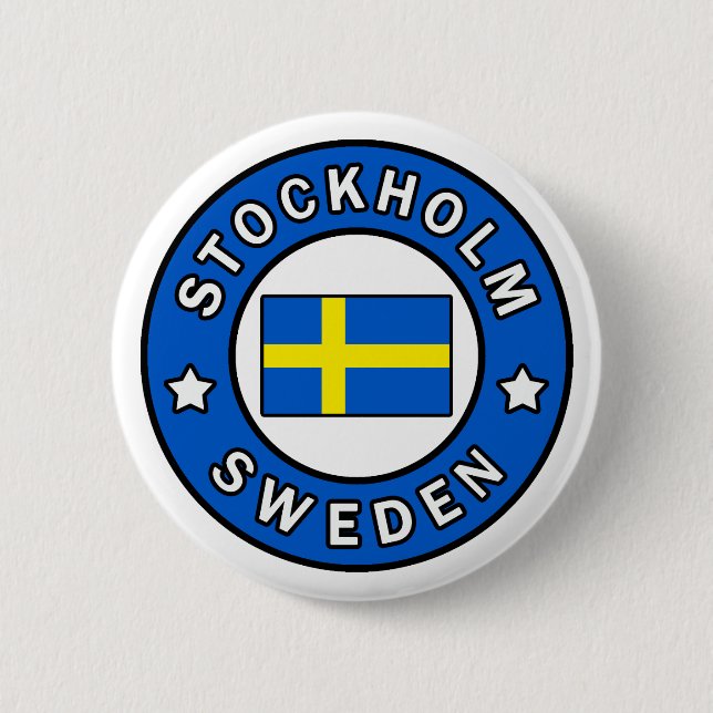 Badge Rond 5 Cm Stockholm Suède (Devant)
