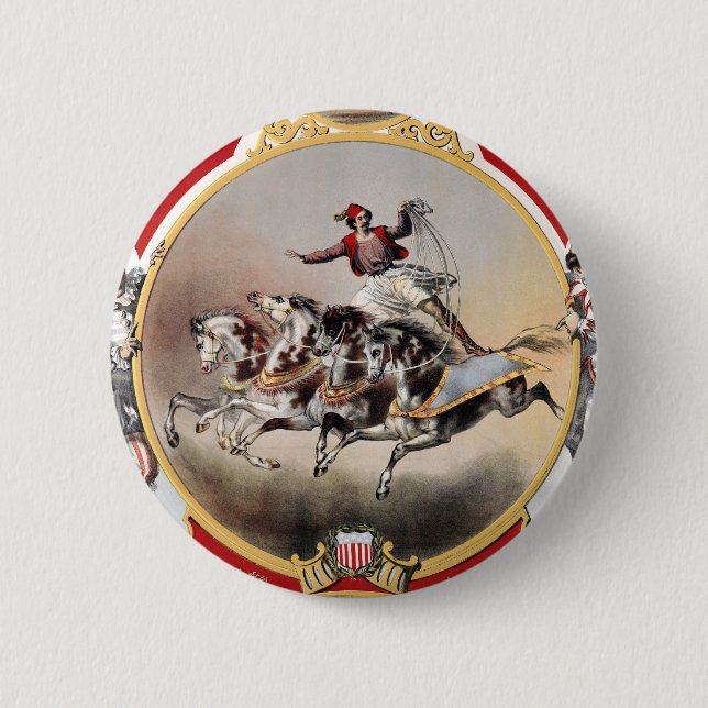 Badge Rond 5 Cm Stone & Murray's Circus, Circa 1870. (Devant)
