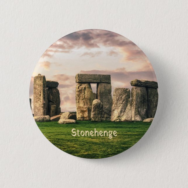 Badge Rond 5 Cm Stonehenge Angleterre Royaume-Uni (Devant)